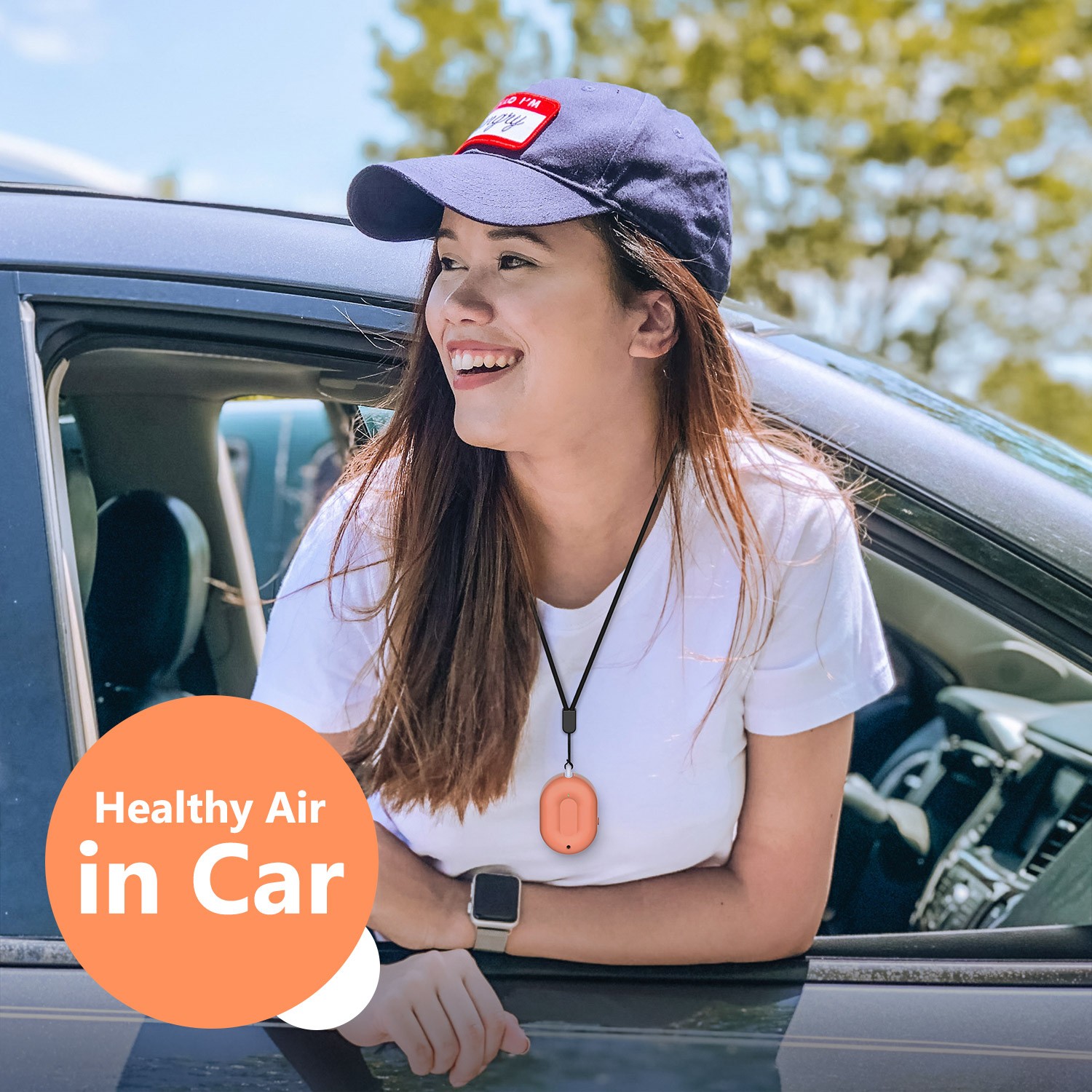drive in car and travel with neck hanging air purifier necklace